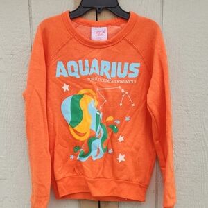 Midnight Rider Anthropologie Aquarius Graphic Swearshirt Pullover Crew Boho XS